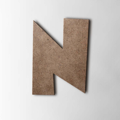 Houten Letter N Grobold MDF Bruin - 1