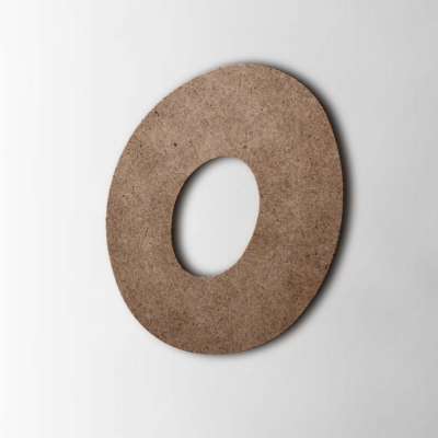Houten Letter O Grobold MDF Bruin - 1