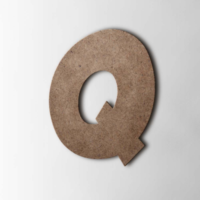 Houten Letter Q Grobold MDF Bruin - 1