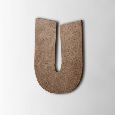 Houten Letter U Grobold MDF Bruin - 1