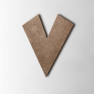 Houten Letter V Grobold MDF Bruin - 1