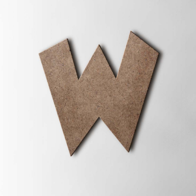 Houten Letter W Grobold MDF Bruin - 1