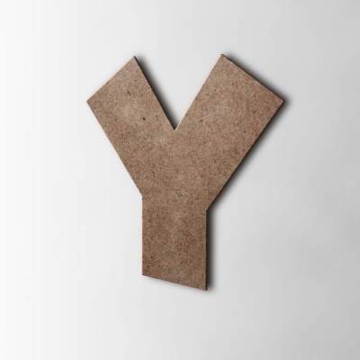 Houten Letter Y Grobold MDF Bruin - 1