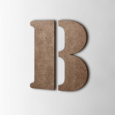 Houten Letter B Stencil MDF Bruin - 1 Houten Letter B Stencil MDF Bruin - 1