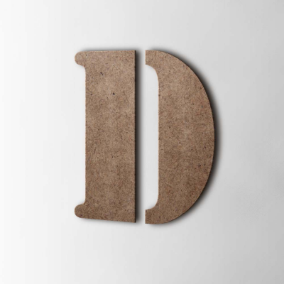 Houten Letter D Stencil MDF Bruin - 1