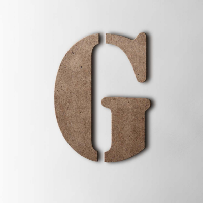 Houten Letter G Stencil MDF Bruin - 1