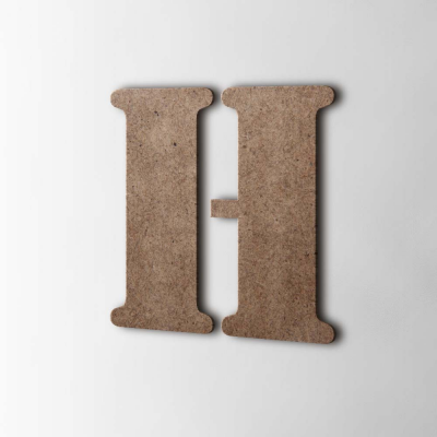 Houten Letter H Stencil MDF Bruin - 1