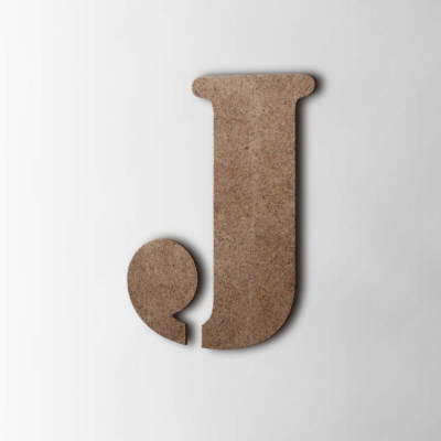 Houten Letter J Stencil MDF Bruin - 1