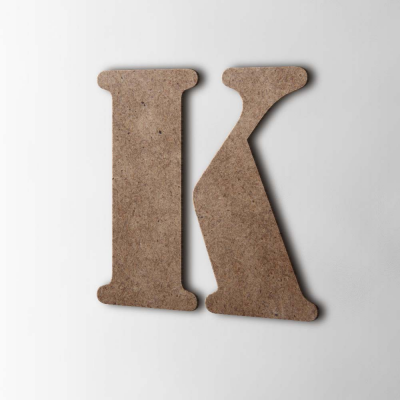 Houten Letter K Stencil MDF Bruin - 1