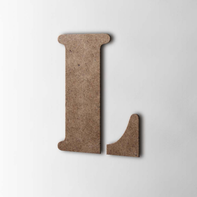 Houten Letter L Stencil MDF Bruin - 1