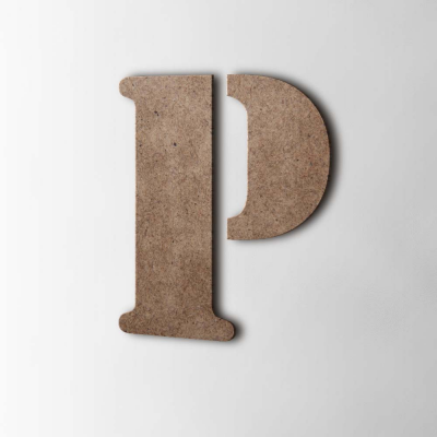 Houten Letter P Stencil MDF Bruin - 1