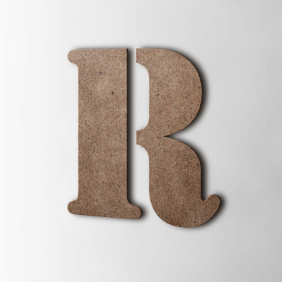 Houten Letter R Stencil MDF Bruin - 1