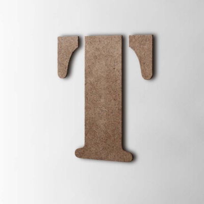 Houten Letter T Stencil MDF Bruin - 1