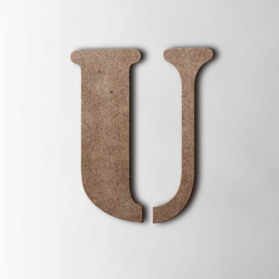 Houten Letter U Stencil MDF Bruin - 1