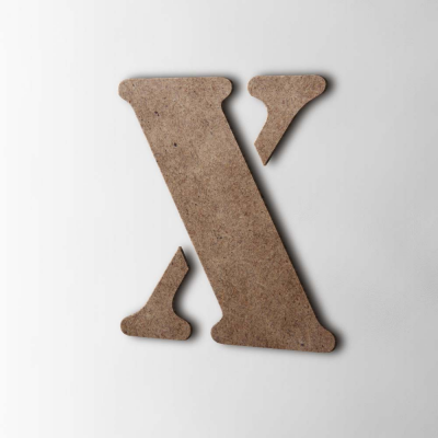Houten Letter X Stencil MDF Bruin - 1