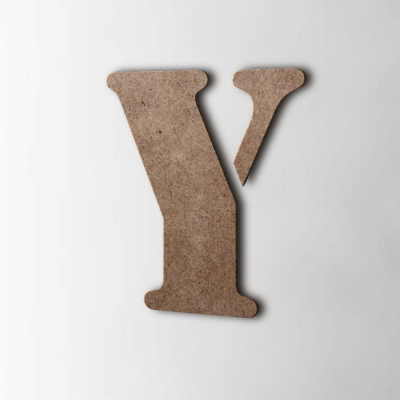 Houten Letter Y Stencil MDF Bruin - 1