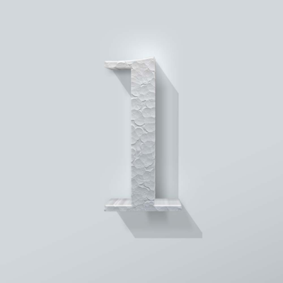 Piepschuim Cijfer 1 Bodoni - 1 Piepschuim Cijfer 1 Bodoni - 1