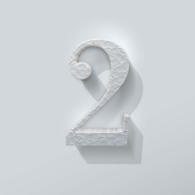 Piepschuim Cijfer 2 Bodoni - 1