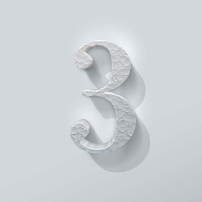 Piepschuim Cijfer 3 Bodoni - 1