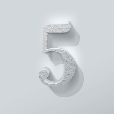 Piepschuim Cijfer 5 Bodoni - 1