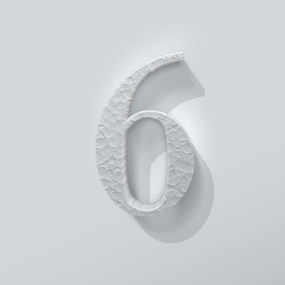Piepschuim Cijfer 6 Bodoni - 1 Piepschuim Cijfer 6 Bodoni - 1