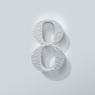 Piepschuim Cijfer 8 Bodoni - 1