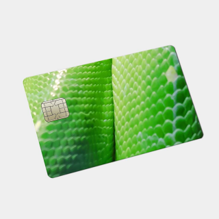 Aufkleber für Debitkarten, Tierhaut, leuchtend grüne Schlange - 1