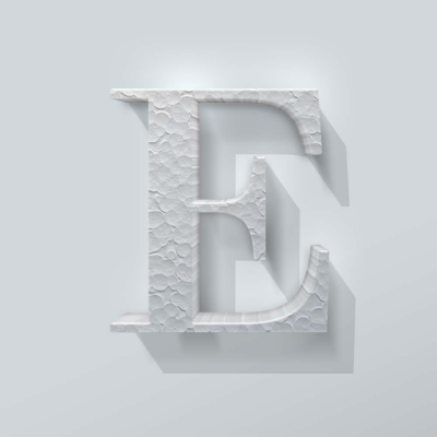 Piepschuim Letter E Bodoni - 1