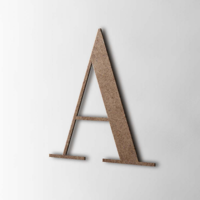 Houten Letter A Bodoni MDF Bruin - 1