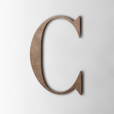 Houten Letter C Bodoni MDF Bruin - 1