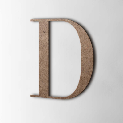 Houten Letter D Bodoni MDF Bruin - 1