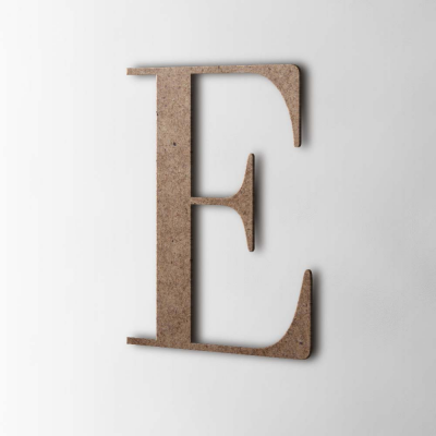 Houten Letter E Bodoni MDF Bruin - 1
