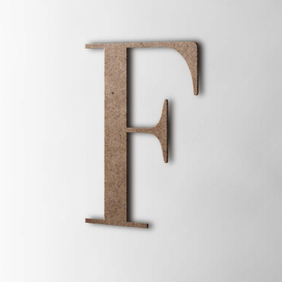 Houten Letter F Bodoni MDF Bruin - 1