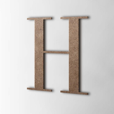 Houten Letter H Bodoni MDF Bruin - 1