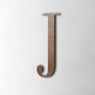 Houten Letter J Bodoni MDF Bruin - 1