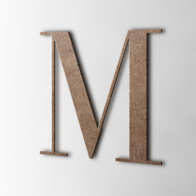 Houten Letter M Bodoni MDF Bruin - 1