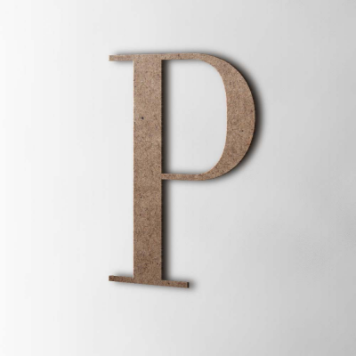Houten Letter P Bodoni MDF Bruin - 1