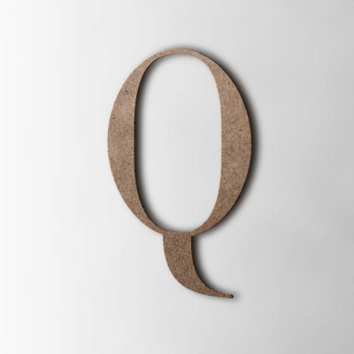 Houten Letter Q Bodoni MDF Bruin - 1 Houten Letter Q Bodoni MDF Bruin - 1