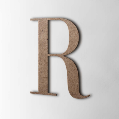 Houten Letter R Bodoni MDF Bruin - 1