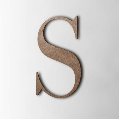 Houten Letter S Bodoni MDF Bruin - 1