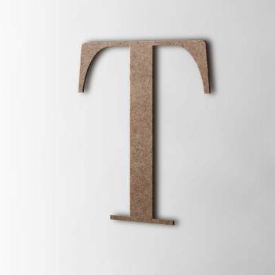 Houten Letter T Bodoni MDF Bruin - 1