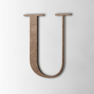 Houten Letter U Bodoni MDF Bruin - 1