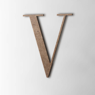 Houten Letter V Bodoni MDF Bruin - 1 Houten Letter V Bodoni MDF Bruin - 1