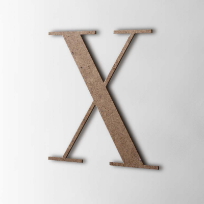 Houten Letter X Bodoni MDF Bruin - 1
