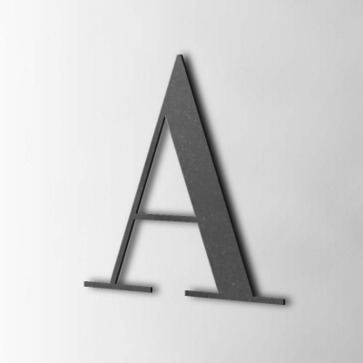 Houten Letter A Bodoni MDF Zwart - 1