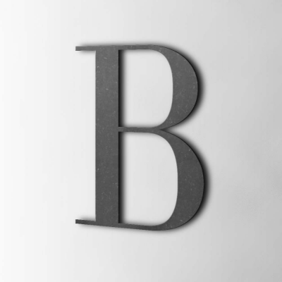 Houten Letter B Bodoni MDF Zwart - 1