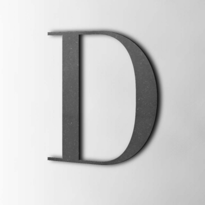 Houten Letter D Bodoni MDF Zwart - 1