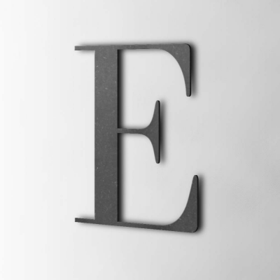 Houten Letter E Bodoni MDF Zwart - 1