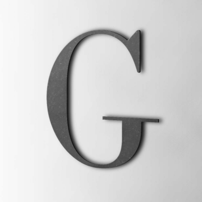 Houten Letter G Bodoni MDF Zwart - 1