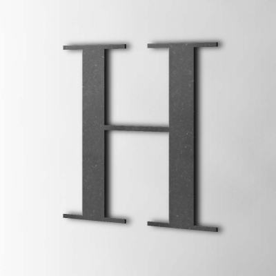 Houten Letter H Bodoni MDF Zwart - 1
